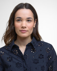 Melissa Broderie Anglaise Midi Dress Navy