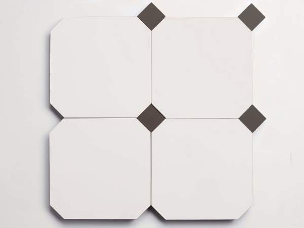 cement | pavimenti act I | paradiso white octagon + charcoal bouchon (bundle) 