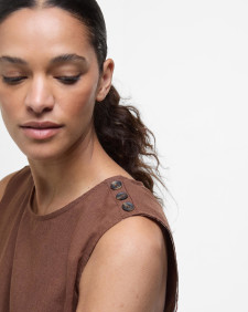 Lucy Sleeveless Blouse Walnut