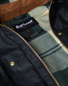 Erma Waxed Jacket Black/Ancient Tartan