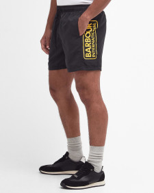 Large Logo Swim Shorts Black-Yellow