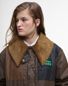 Barbour x GANNI Waxed Duffle Coat Bark/Classic