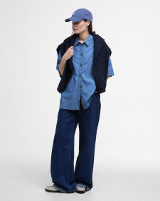 Melanie Oversized Short-Sleeved Shirt Chambray