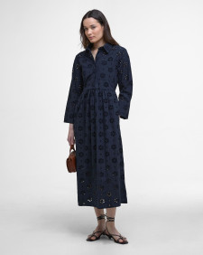Melissa Broderie Anglaise Midi Dress Navy